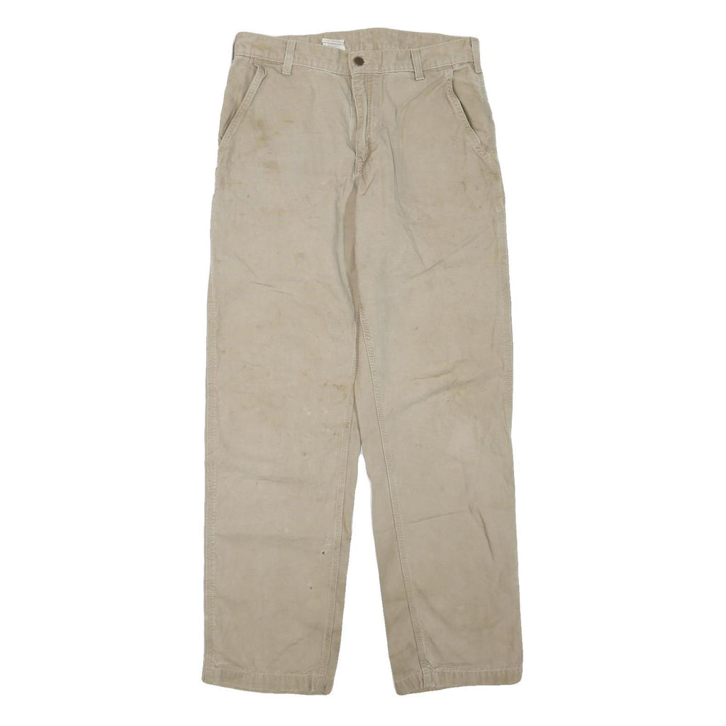CARHARTT Mens Jeans Beige Regular Straight Denim Fair W32 L34 Workwear Utility