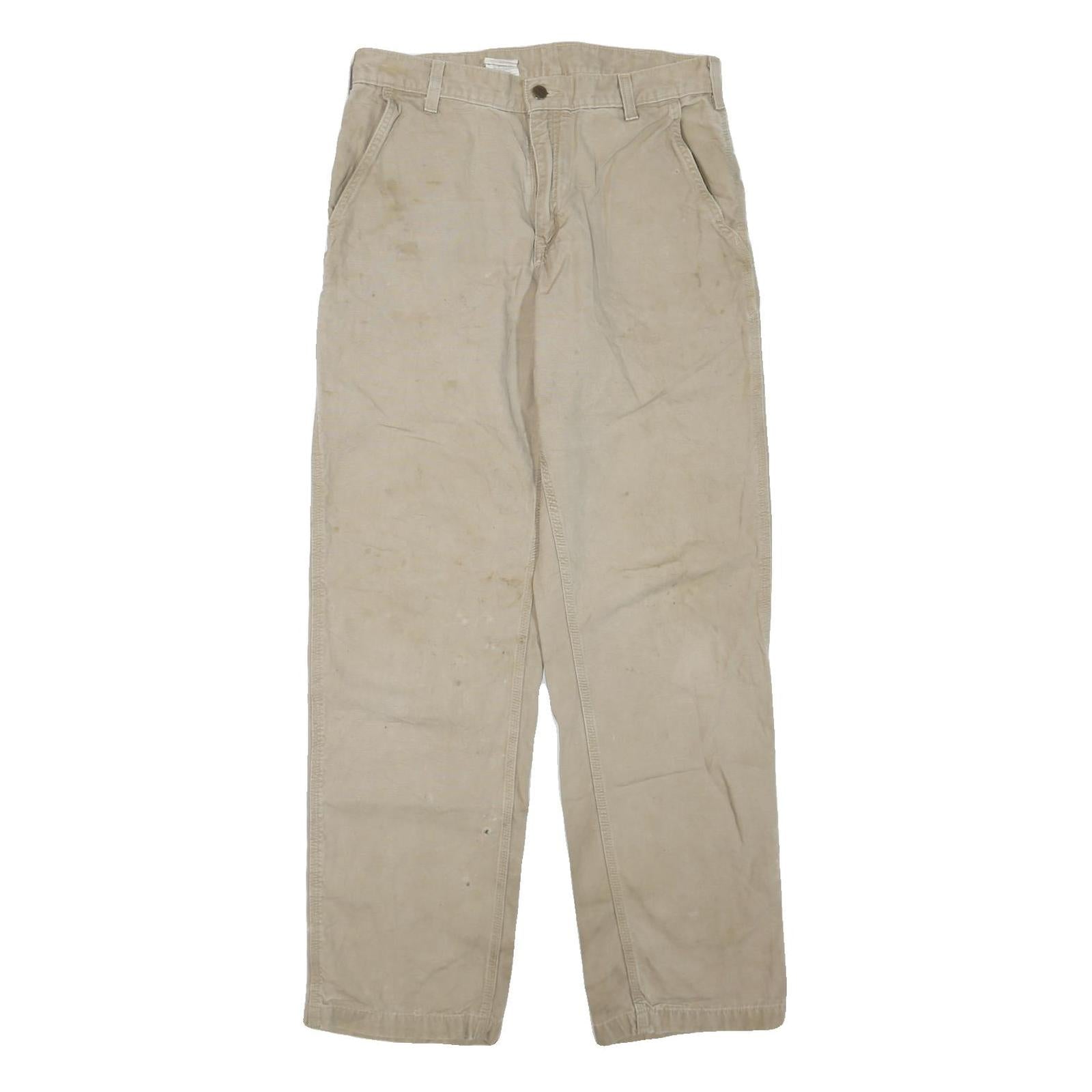 CARHARTT Mens Jeans Beige Regular Straight Denim Fair W32 L34 Workwear Utility