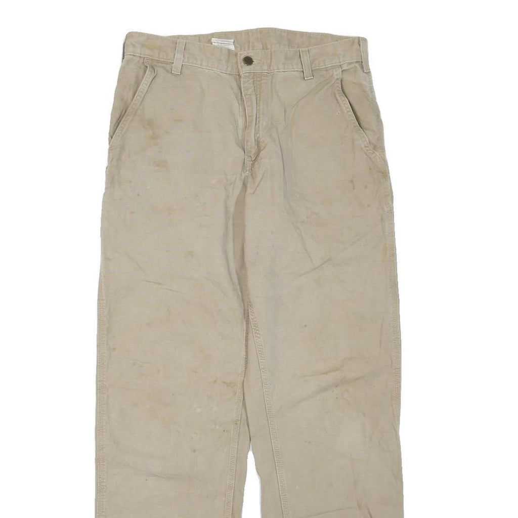 CARHARTT Mens Jeans Beige Regular Straight Denim Fair W32 L34 Workwear Utility