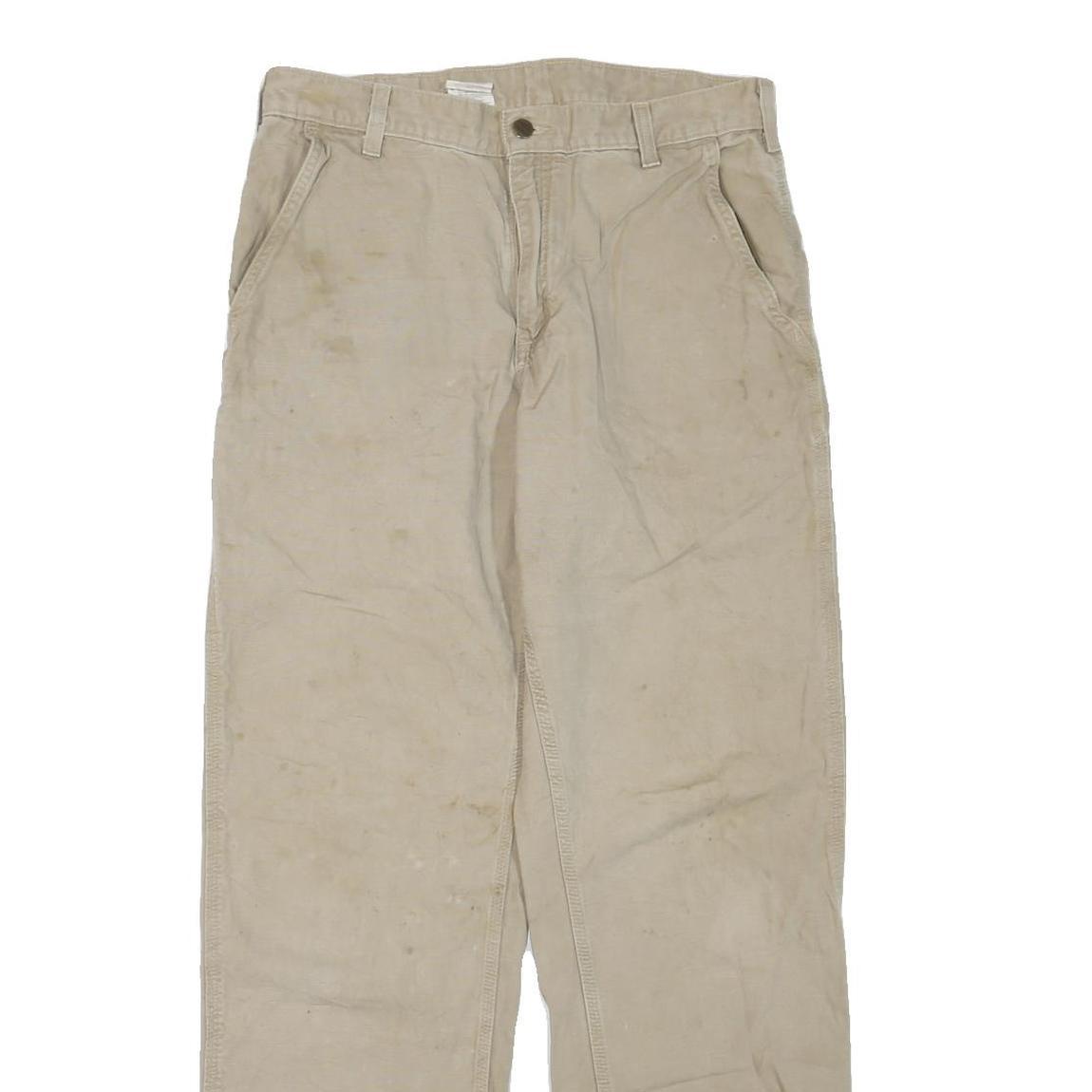 CARHARTT Mens Jeans Beige Regular Straight Denim Fair W32 L34 Workwear Utility