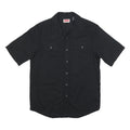 WRANGLER Mens Black Casual Shirt L Cotton Blend Button Front Short Sleeve