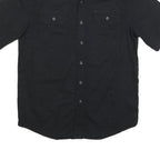 WRANGLER Mens Black Casual Shirt L Cotton Blend Button Front Short Sleeve