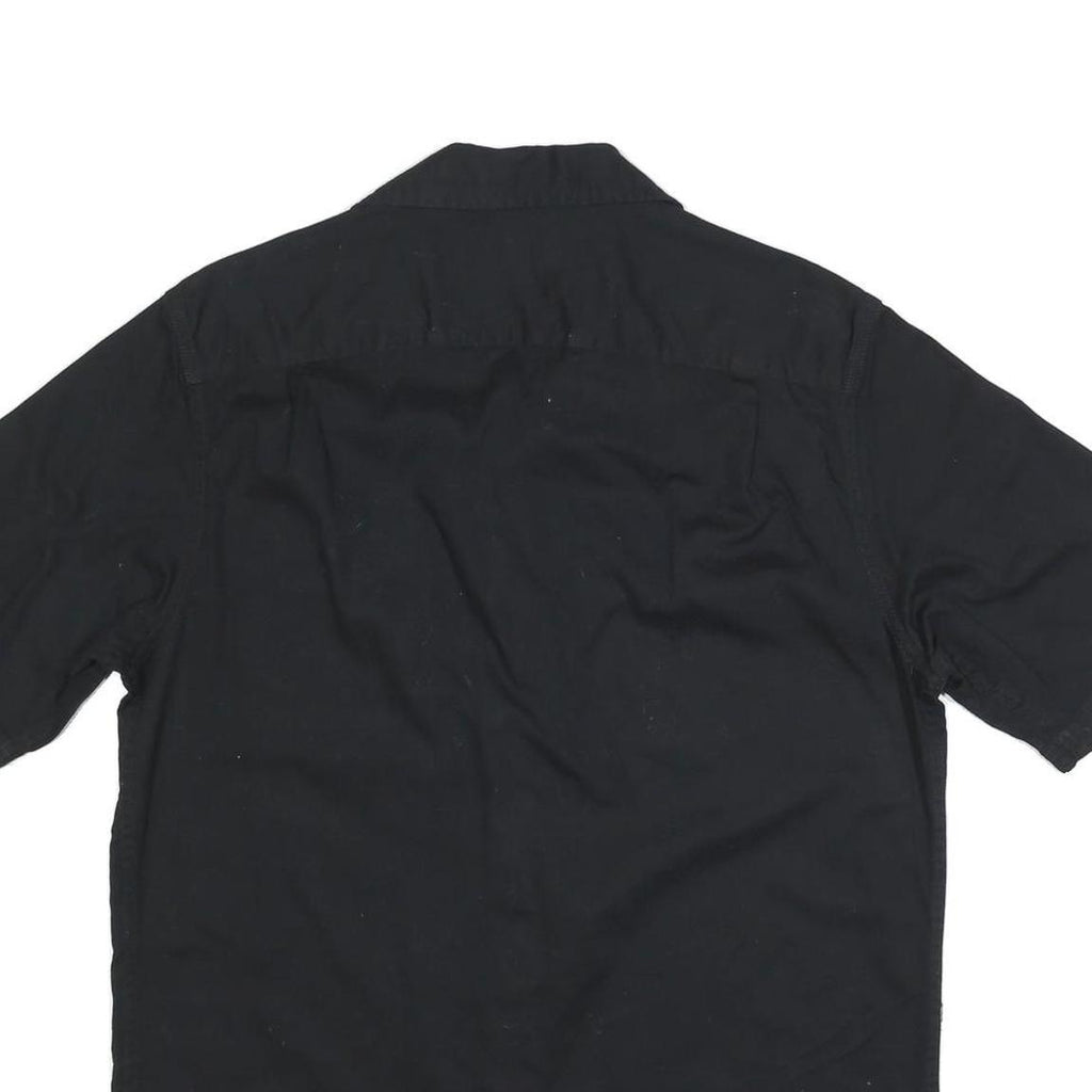 WRANGLER Mens Black Casual Shirt L Cotton Blend Button Front Short Sleeve