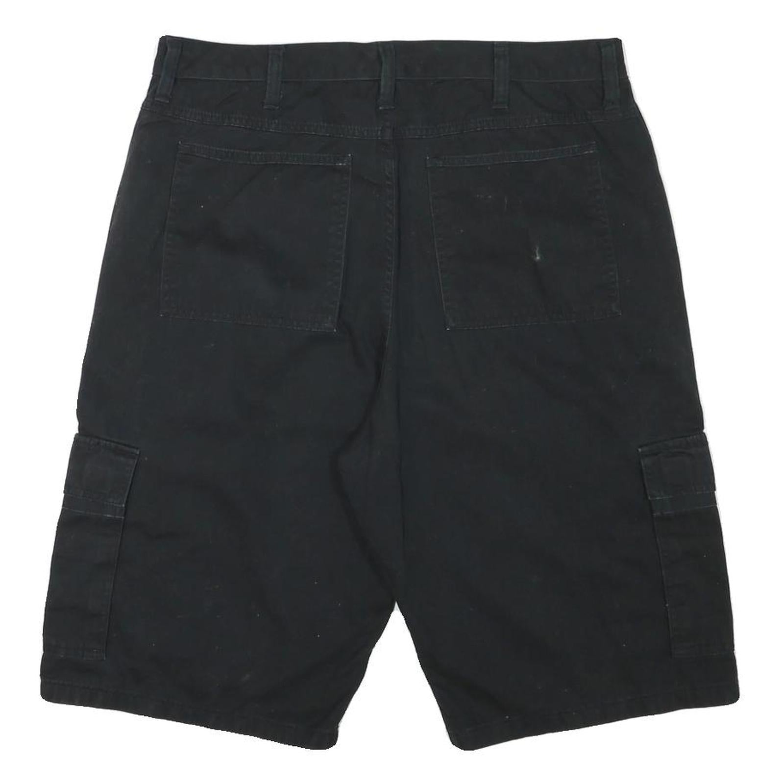 WRANGLER Mens Black Cargo Shorts XL W36 Cotton Blend Casual Pockets