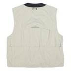 COLUMBIA Mens Beige Utility Zip Vest M Polyester Blend Outdoor Casual