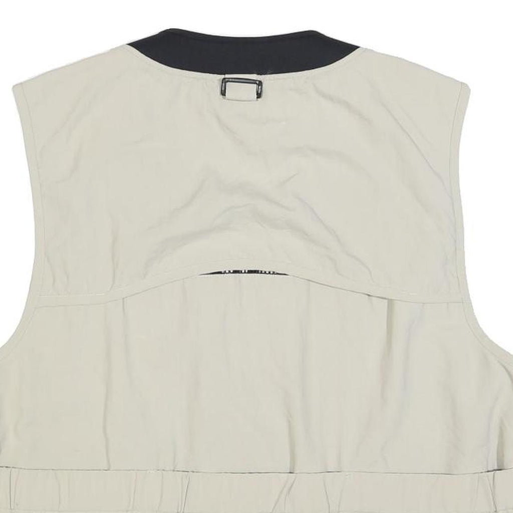 COLUMBIA Mens Beige Utility Zip Vest M Polyester Blend Outdoor Casual