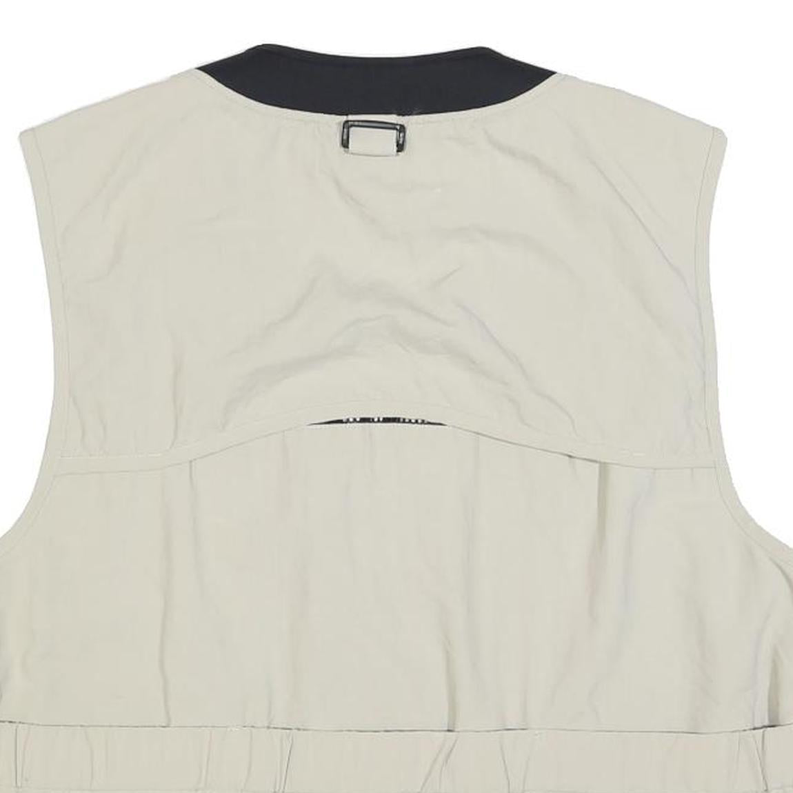 COLUMBIA Mens Beige Utility Zip Vest M Polyester Blend Outdoor Casual