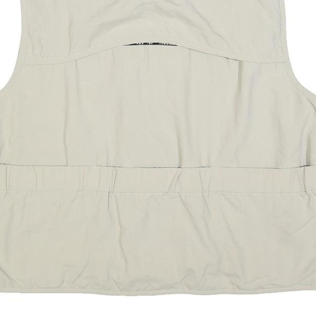 COLUMBIA Mens Beige Utility Zip Vest M Polyester Blend Outdoor Casual