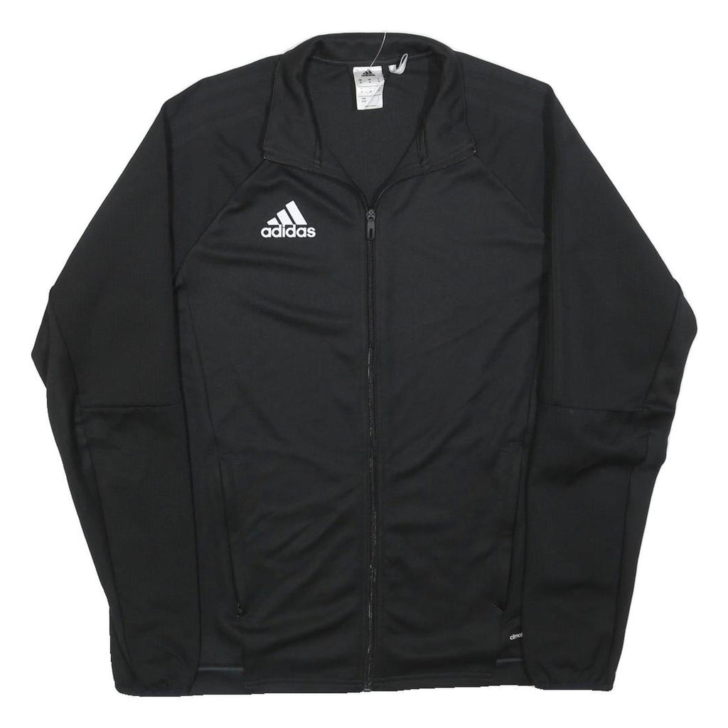 ADIDAS Mens Black Track Jacket M Polyester Zip Athletic Sportswear Activewear