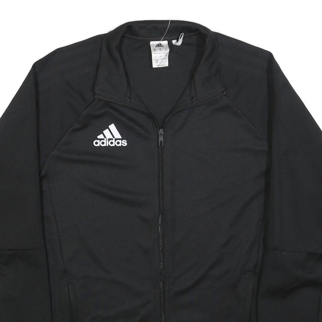 ADIDAS Mens Black Track Jacket M Polyester Zip Athletic Sportswear Activewear
