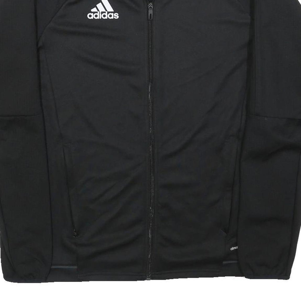 ADIDAS Mens Black Track Jacket M Polyester Zip Athletic Sportswear Activewear