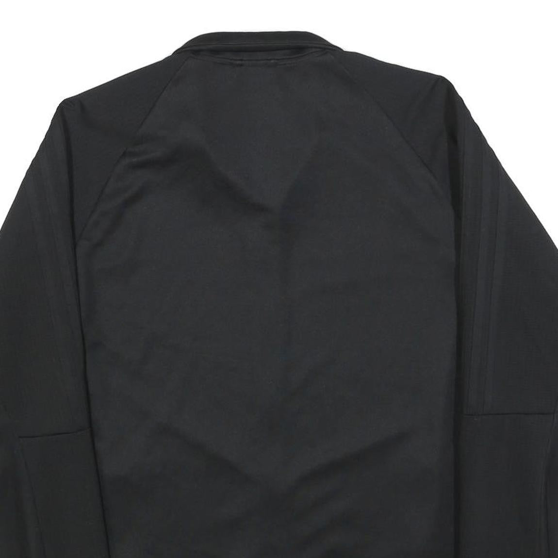 ADIDAS Mens Black Track Jacket M Polyester Zip Athletic Sportswear Activewear