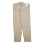 LEVI'S Mens Beige Cotton Blend Relaxed Straight Trousers W34 L30 Casual Button