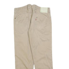 LEVI'S Mens Beige Cotton Blend Relaxed Straight Trousers W34 L30 Casual Button