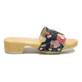 Womens Floral Pattern Open Back Synthetic Mules UK 4 Summer Casual Slip On