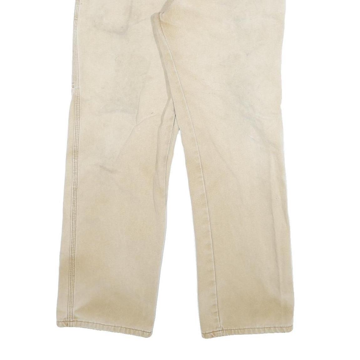 DICKIES Mens Beige Regular Fit Straight Leg Denim W32 L32 Workwear Utility Jeans