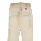 DICKIES Mens Beige Regular Fit Straight Leg Denim W32 L32 Workwear Utility Jeans