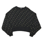 NIKE Womens Black Crew Neck S Sweatshirt All Over Print Cotton Blend