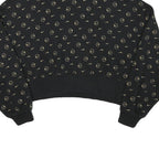 NIKE Womens Black Crew Neck S Sweatshirt All Over Print Cotton Blend