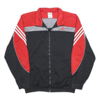 ADIDAS Mens Black & Red Track Jacket L Polyester Zip Athletic Sportswear
