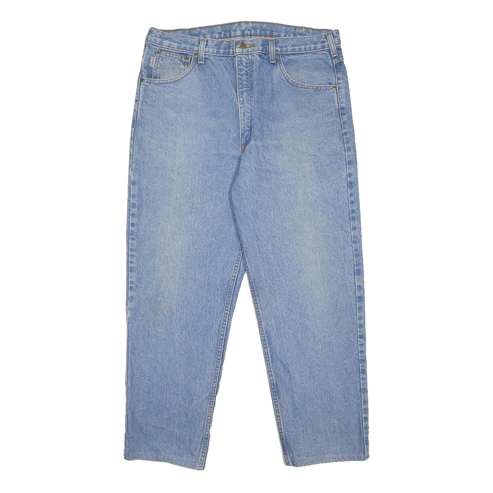 CARHARTT Mens Jeans Blue Regular Straight Denim Light W36 L27 Classic Fit