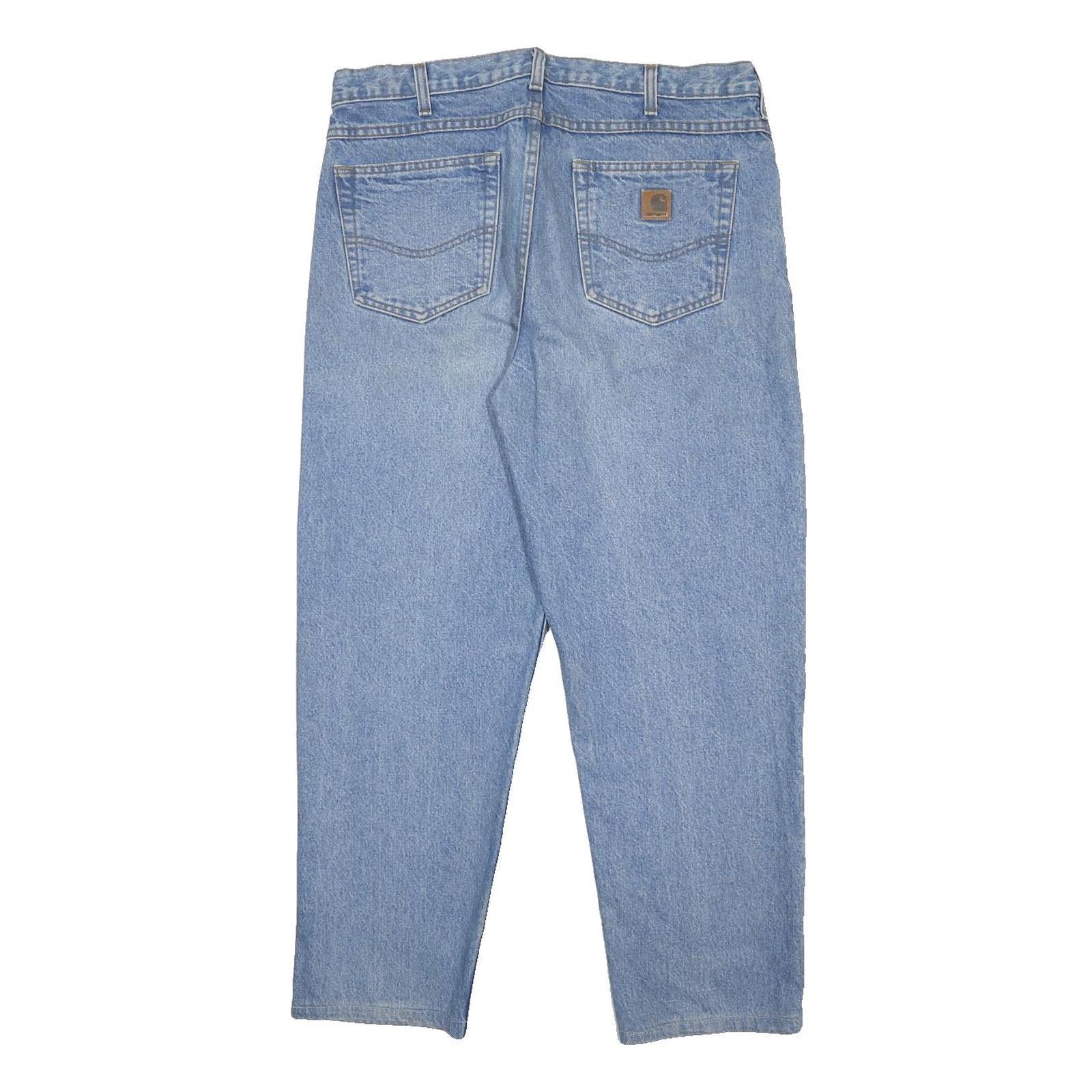 CARHARTT Mens Jeans Blue Regular Straight Denim Light W36 L27 Classic Fit