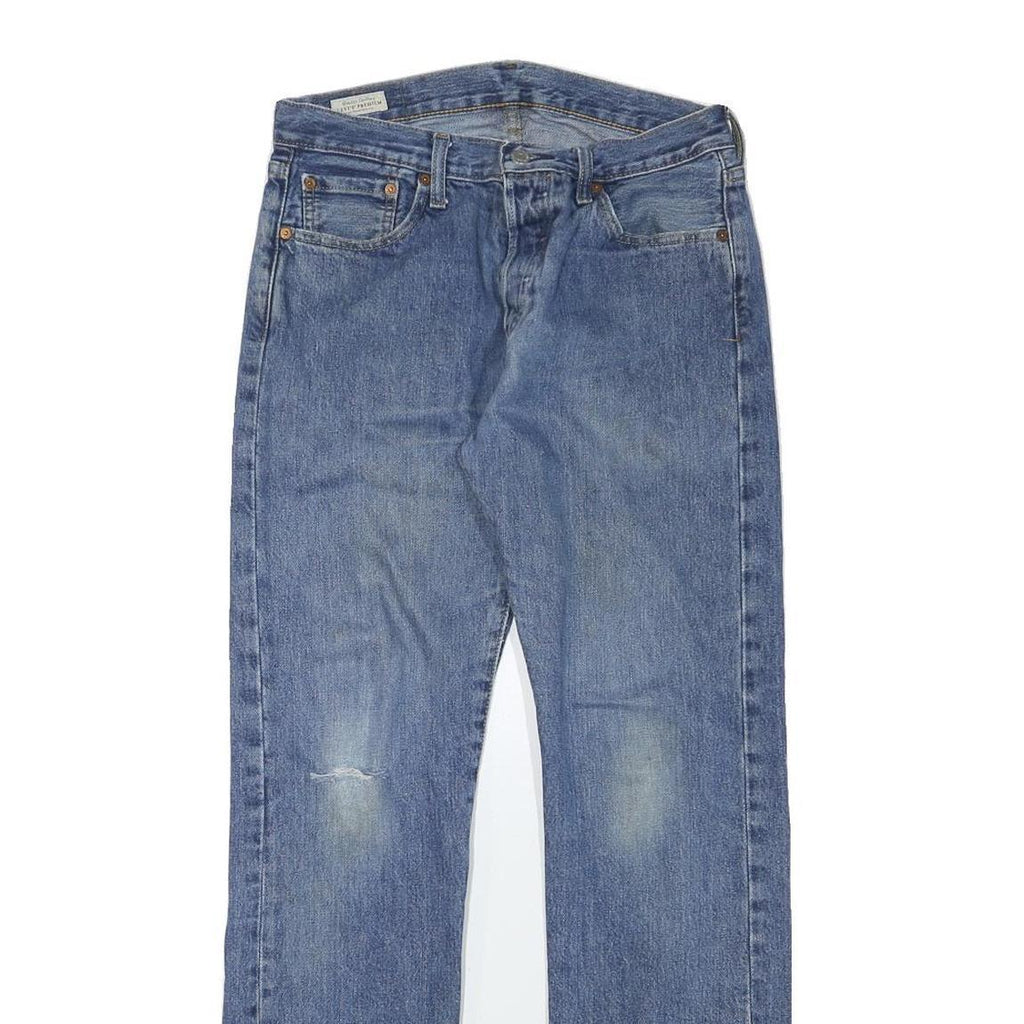 LEVI'S 501 Mens Jeans Blue Regular Straight Denim Medium W29 L30 Button Closure
