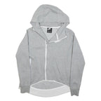 NIKE Womens Grey Pullover S Cotton Blend Jersey ¼ Zip Band Collar Long Sleeve