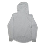 NIKE Womens Grey Pullover S Cotton Blend Jersey ¼ Zip Band Collar Long Sleeve