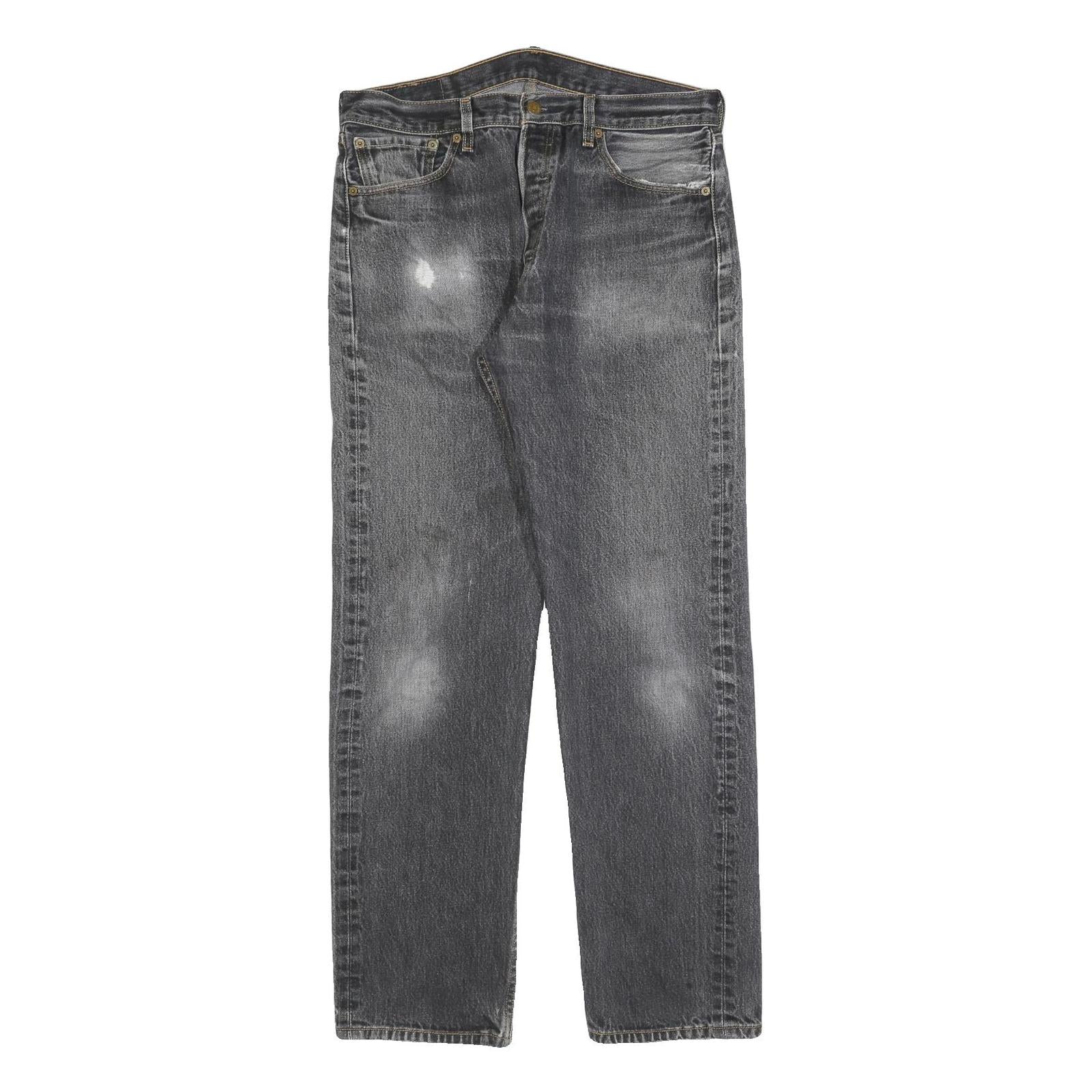 LEVI'S 501XX Mens Jeans Black Regular Straight Denim Medium W34 L32 Classic Fit