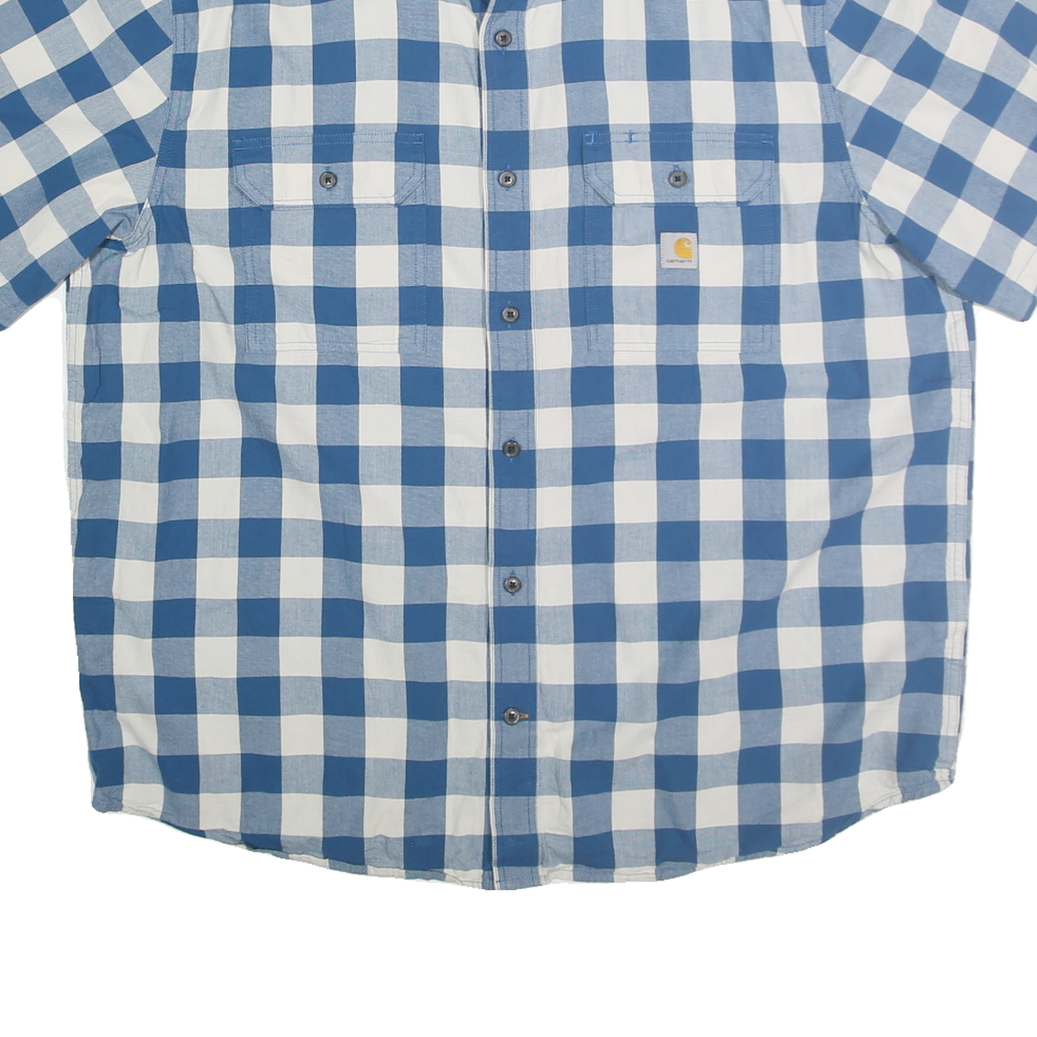 CARHARTT Mens Blue & White Check Shirt XL Loose Fit Casual Workwear
