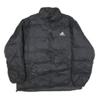 ADIDAS Mens Black Bomber Jacket 2XL Polyester Blend Plain Zip Closure Casual