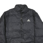 ADIDAS Mens Black Bomber Jacket 2XL Polyester Blend Plain Zip Closure Casual