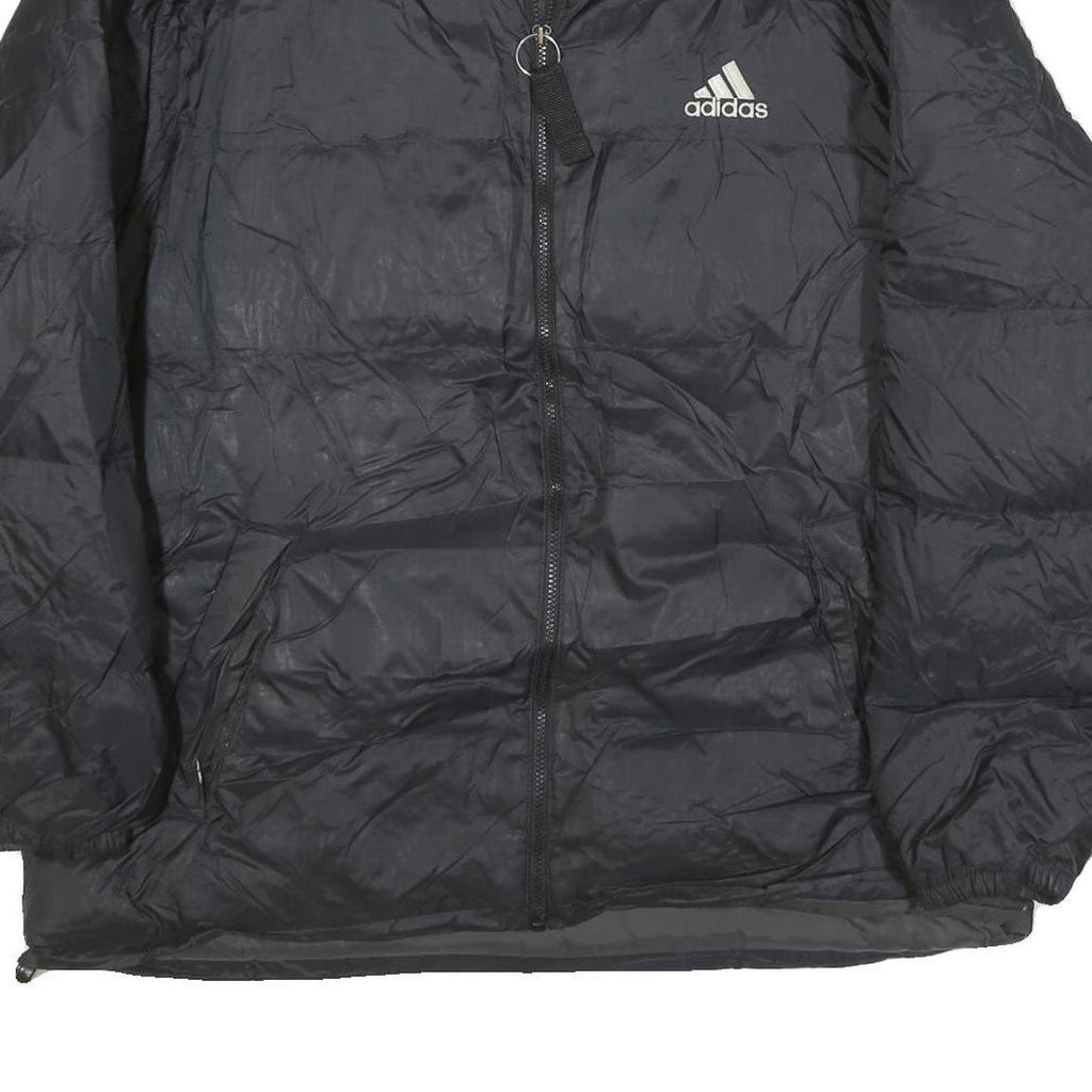 ADIDAS Mens Black Bomber Jacket 2XL Polyester Blend Plain Zip Closure Casual