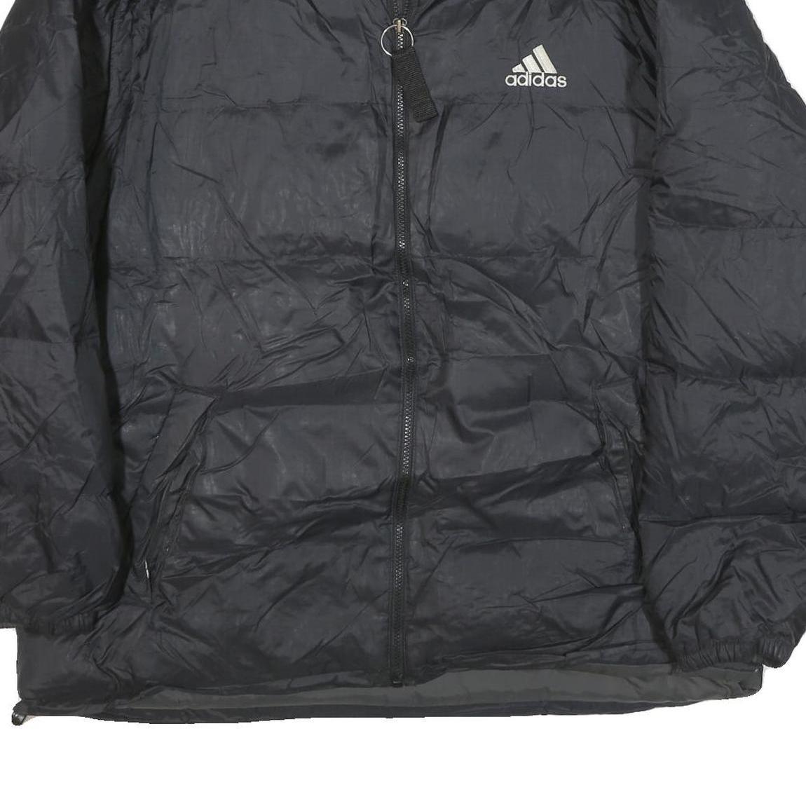 ADIDAS Mens Black Bomber Jacket 2XL Polyester Blend Plain Zip Closure Casual