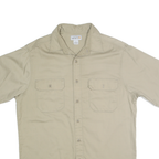 CARHARTT Mens Beige Short Sleeve Cotton Blend Shirt L Workwear Utility Casual