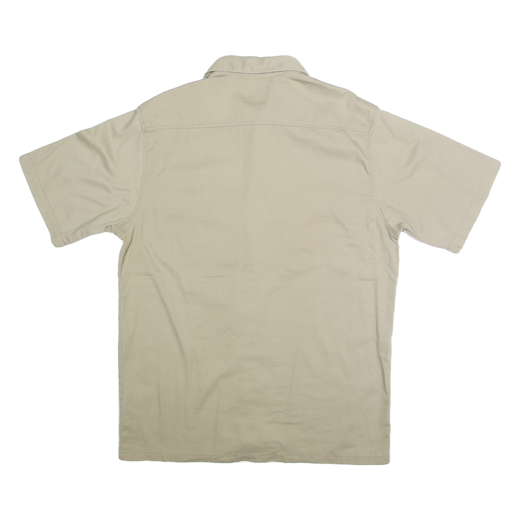 CARHARTT Mens Beige Short Sleeve Cotton Blend Shirt L Workwear Utility Casual