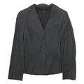 BOSS HUGO BOSS Womens Grey Wool Blend Blazer Jacket UK 4 Tailored Plain Button