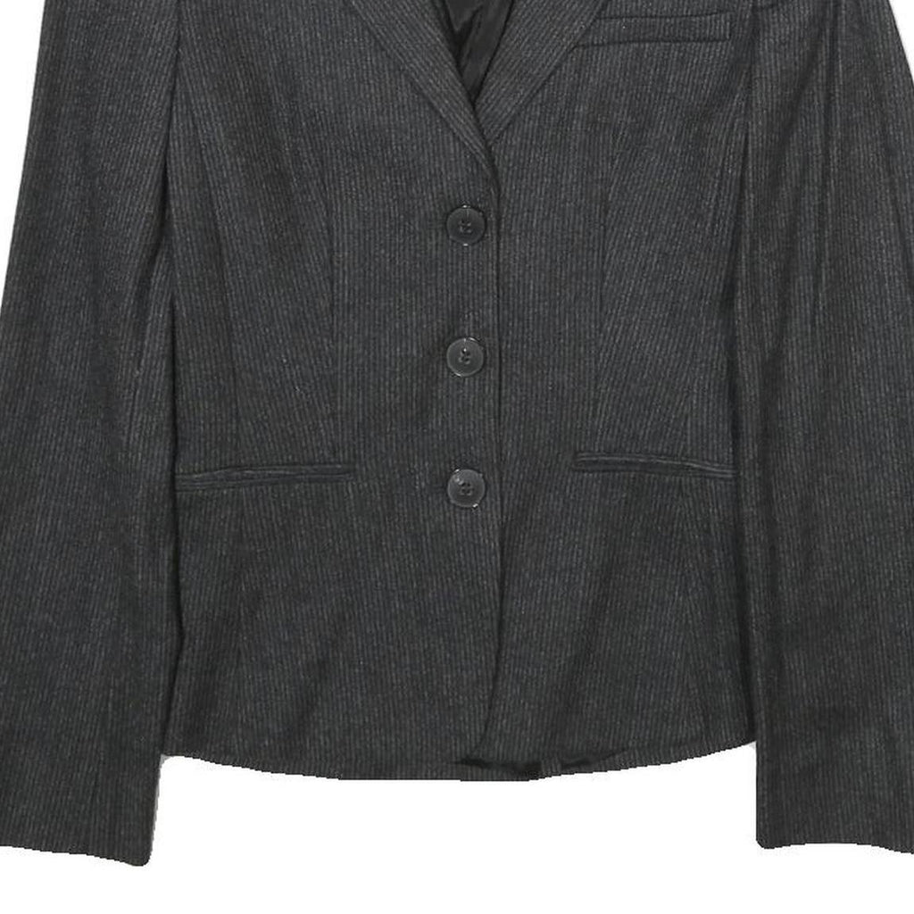 BOSS HUGO BOSS Womens Grey Wool Blend Blazer Jacket UK 4 Tailored Plain Button