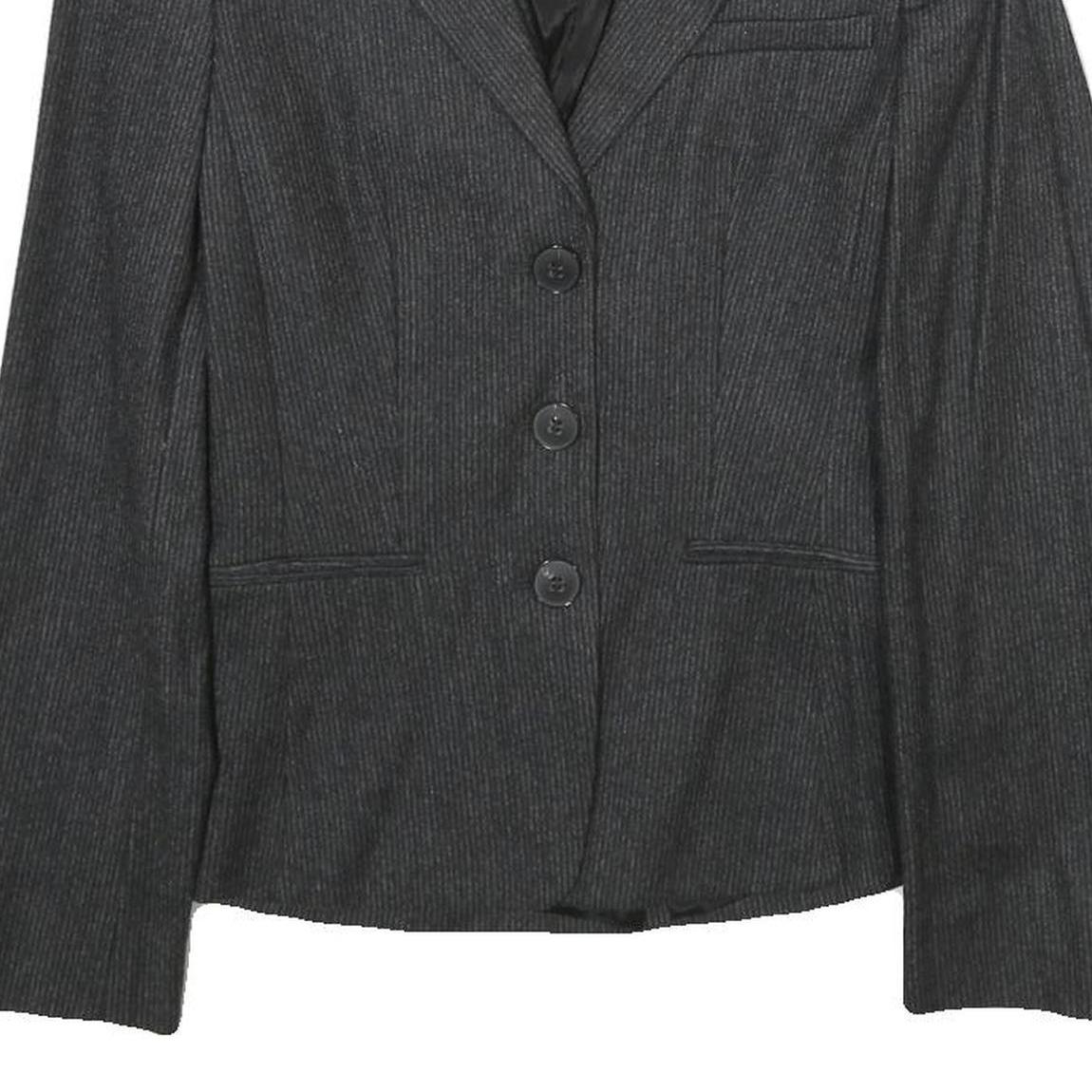 BOSS HUGO BOSS Womens Grey Wool Blend Blazer Jacket UK 4 Tailored Plain Button