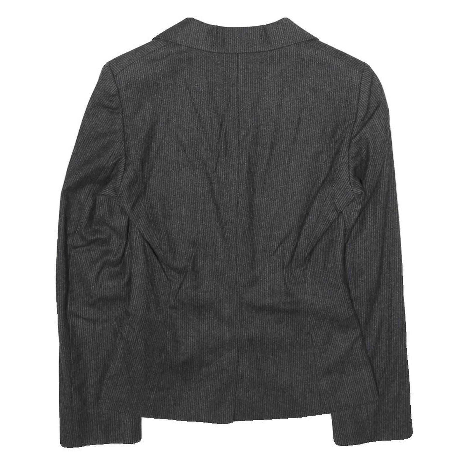 BOSS HUGO BOSS Womens Grey Wool Blend Blazer Jacket UK 4 Tailored Plain Button