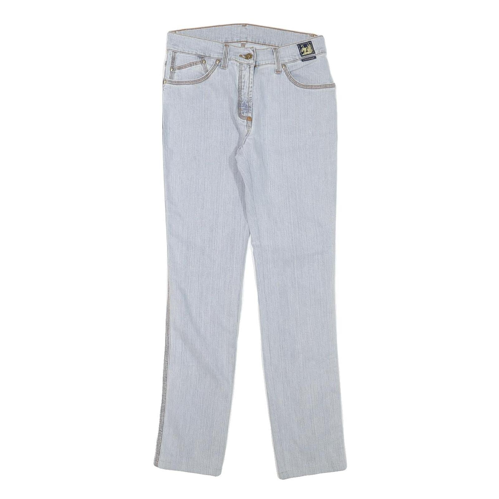 CAPPOPERA Womens Slim Blue Denim Slim Jeans W26 L28 Side Stitch Detail