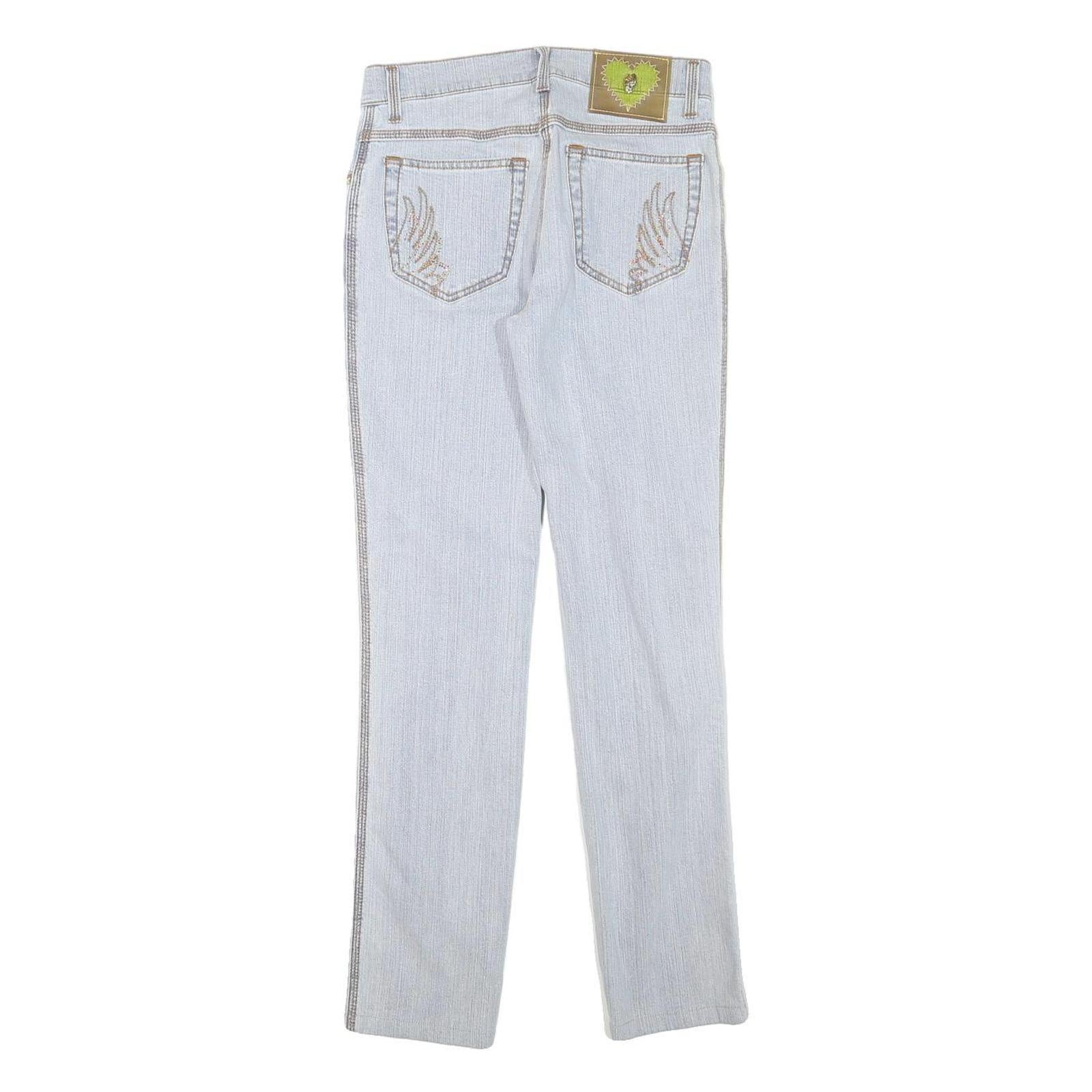 CAPPOPERA Womens Slim Blue Denim Slim Jeans W26 L28 Side Stitch Detail