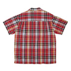 CHAPS Mens Red & Yellow Check Shirt L Cotton Blend Casual Summer