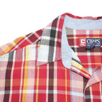 CHAPS Mens Red & Yellow Check Shirt L Cotton Blend Casual Summer