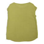 WHITE STUFF Womens Green Cotton Blend Lace Detail Sleeve Top UK 14 Casual Summer