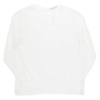 Sheer Womens Top White Long Sleeve M
