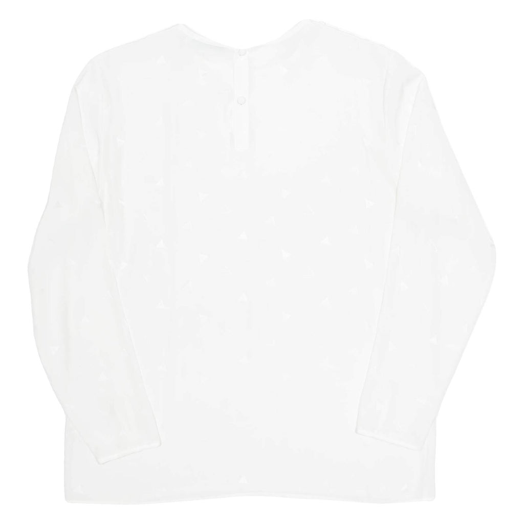 Sheer Womens Top White Long Sleeve M