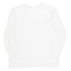 Sheer Womens Top White Long Sleeve M
