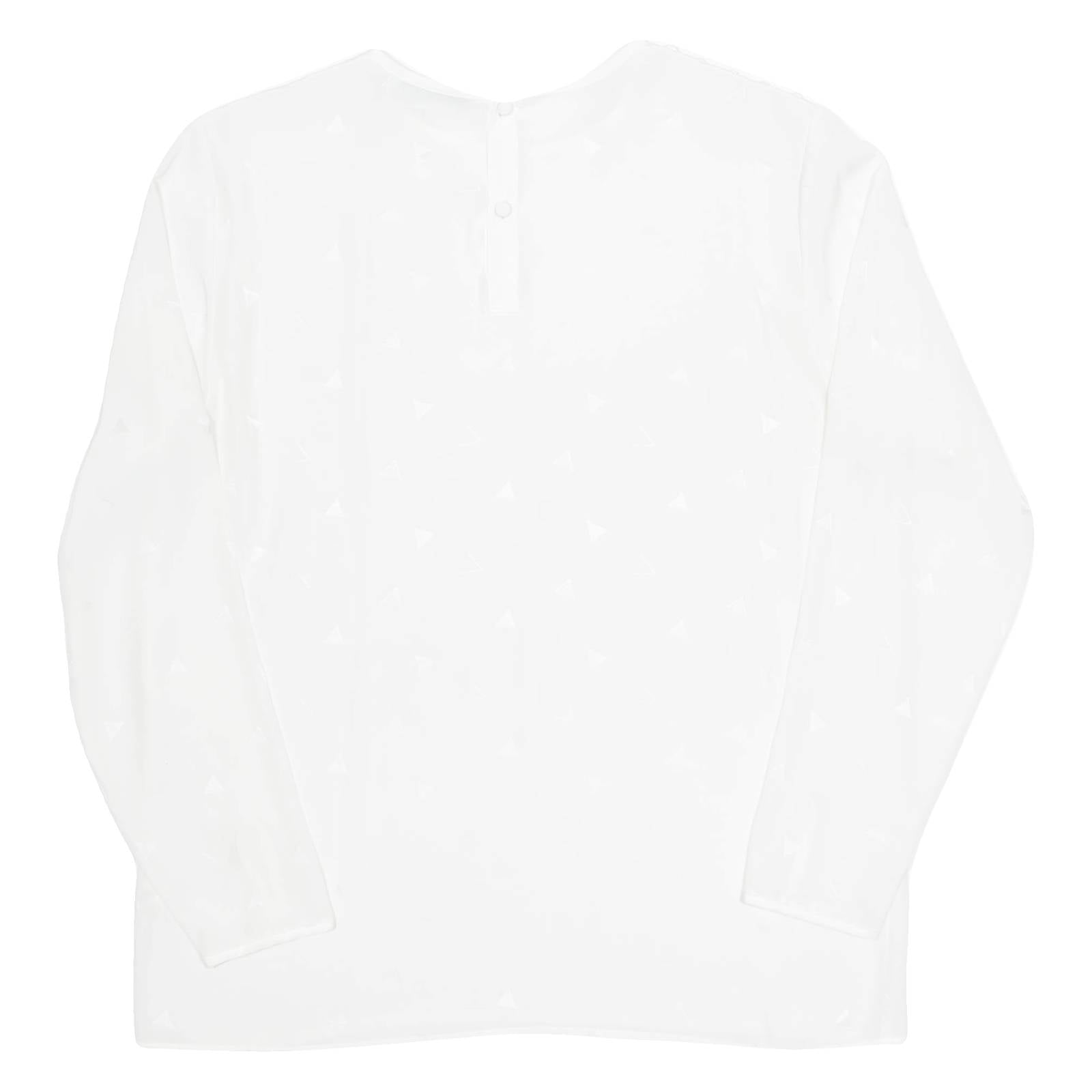 Sheer Womens Top White Long Sleeve M